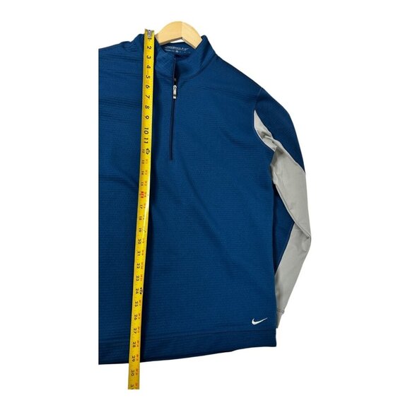 Nike Golf Men's THERMA-FIT 1/4 Zip Pullover | Sz M Royal Blue & Grey Side Panels - Picture 8 of 9